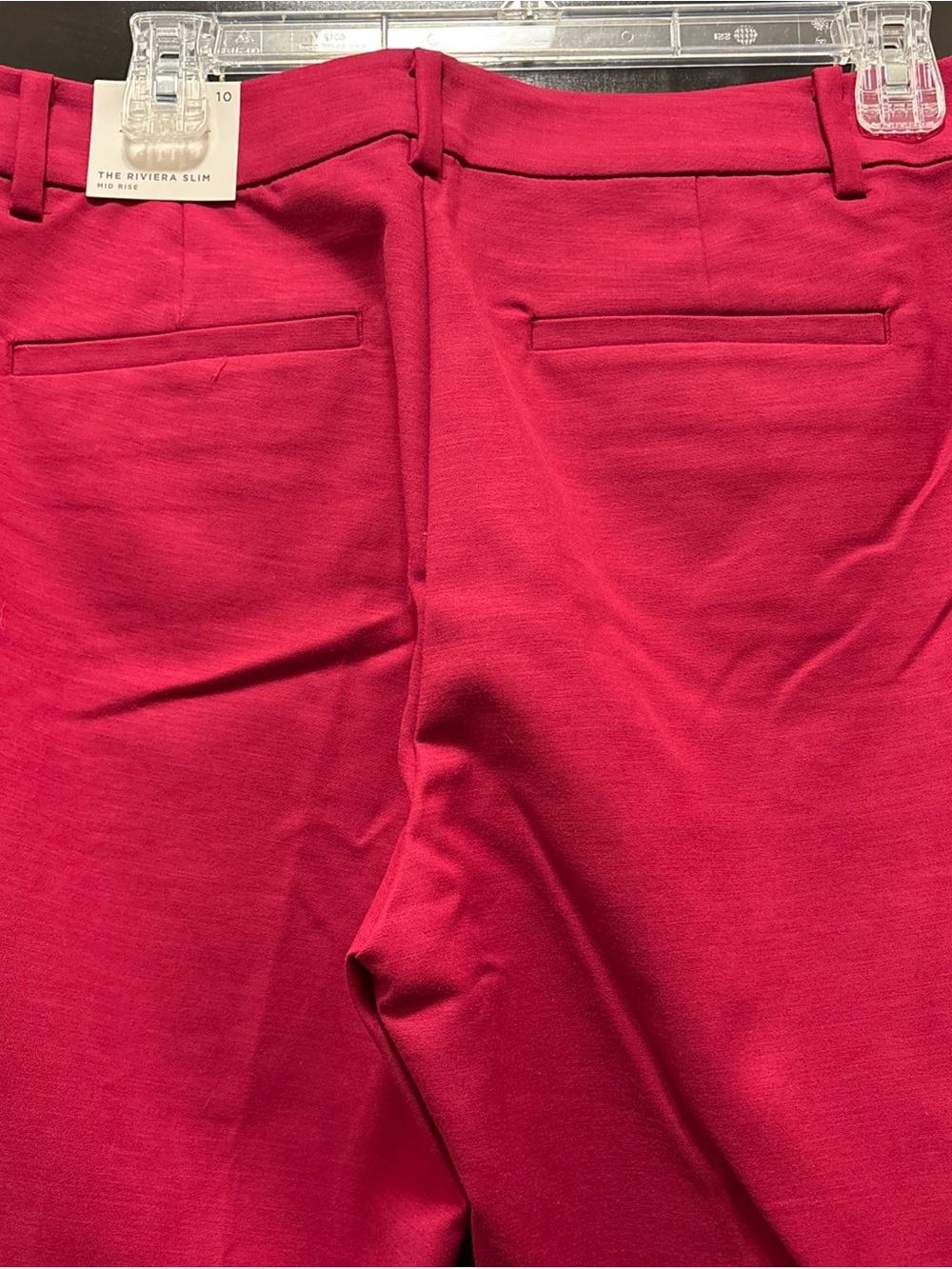 Loft The Riviera Slim Mid Rise Red Size 10 Women’s Pants Pockets Straight Leg - Picture 5 of 12